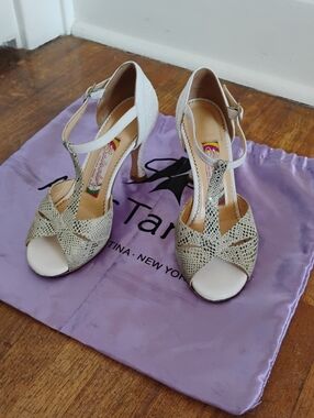 Salsolera Italian Salsa/Argentine Tango Shoes EU36, thick stable 9cm heel